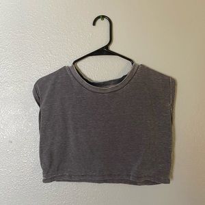 Free People Grey Cropped Top